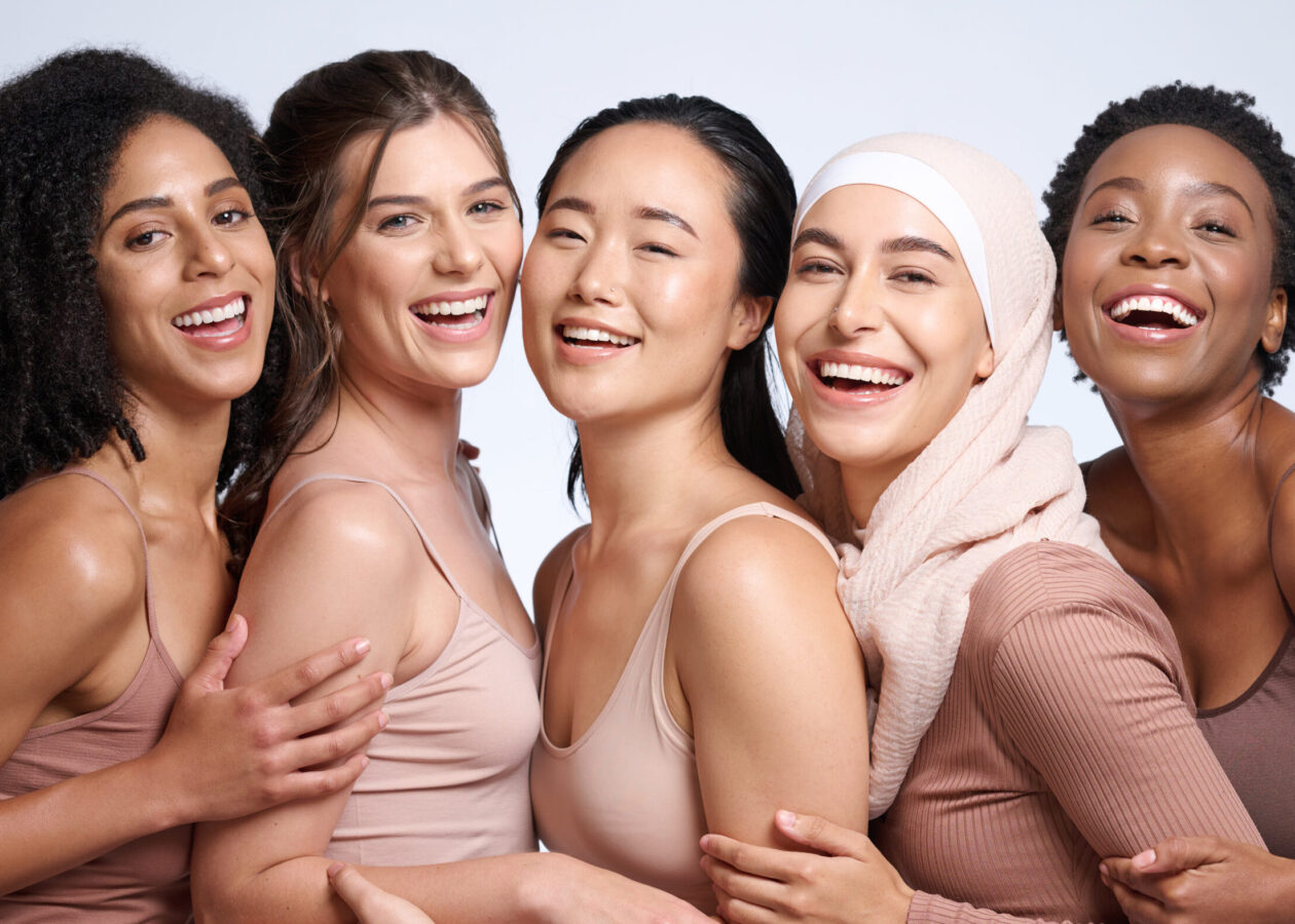 Group of Diverse Women smiling and happy